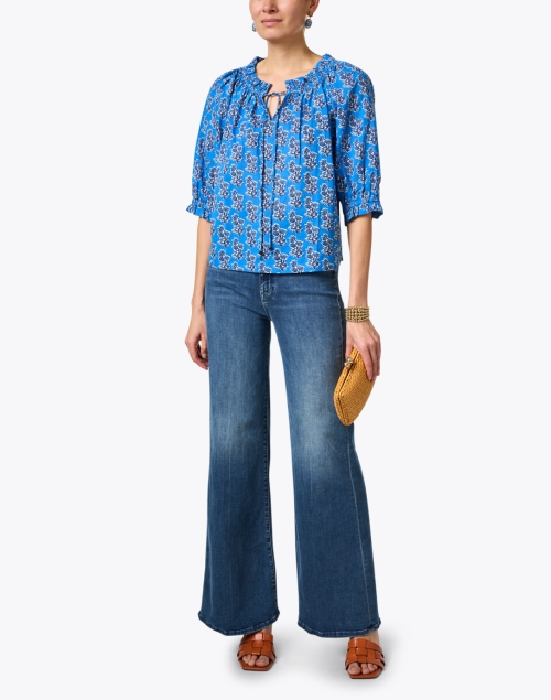 Havana Blue Print Cotton Top