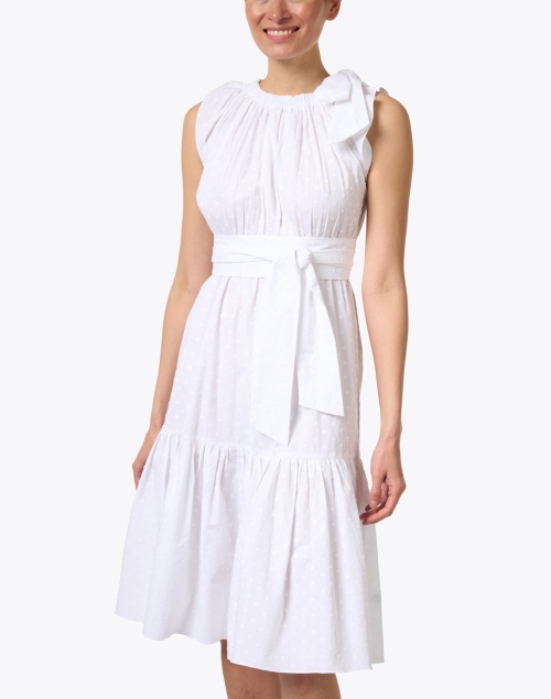 Front image - Soler - Malta White Cotton Sleeveless Dress