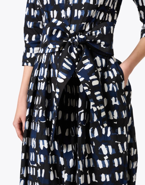 Extra_1 image - Samantha Sung - Audrey Navy and Ivory Print Stretch Cotton Dress