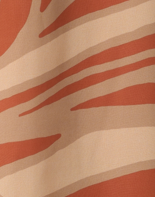 Fabric image - Santorelli - Kiana Burnt Orange and Beige Printed Blouse