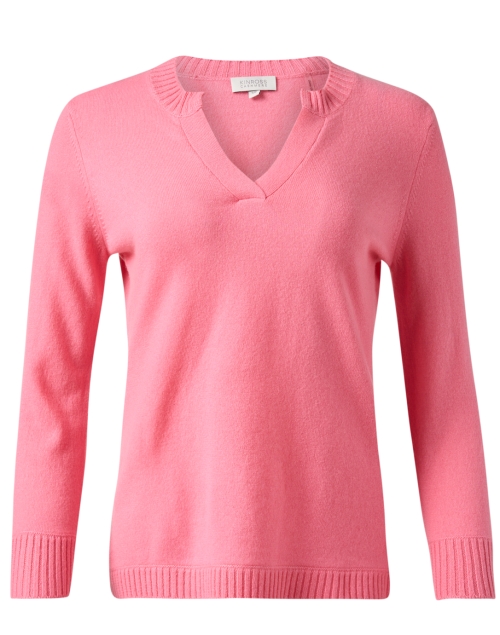 Product image - Kinross - Pink Cashmere Split Neck Sweater
