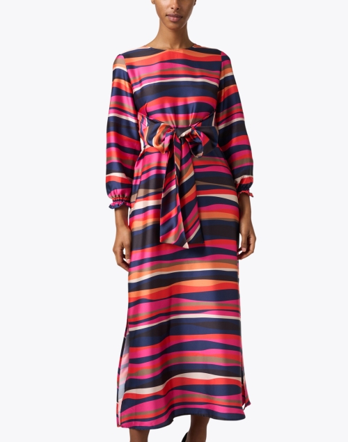 Front image - Vilagallo - Agustina Multi Stripe Print Dress