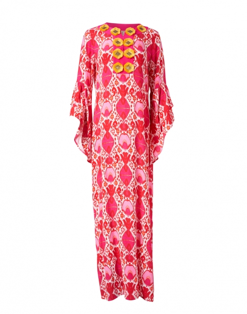 Figue - Athena Pink Ikat Silk Kaftan