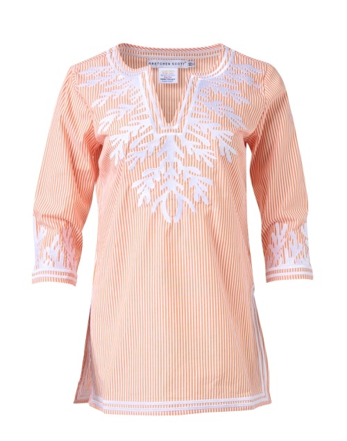 Product image - Gretchen Scott - Orange Stripe Reef Embroidered Cotton Poplin Tunic