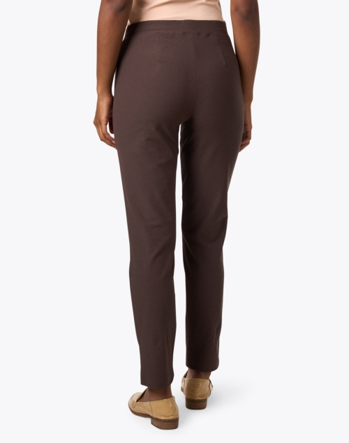 Back image - Eileen Fisher - Brown Stretch Crepe Slim Ankle Pant