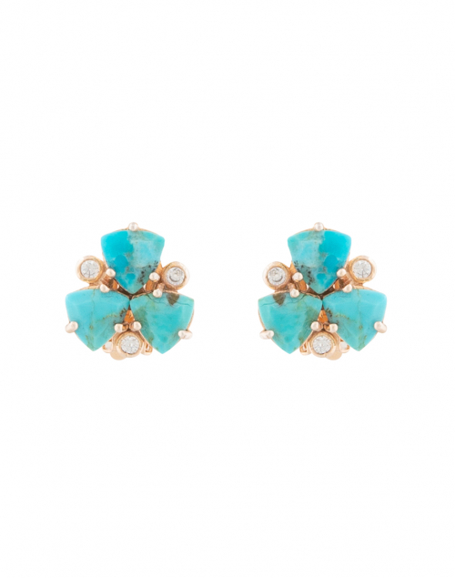 Product image - Atelier Mon - Turquoise Cluster Stud Clip Earrings