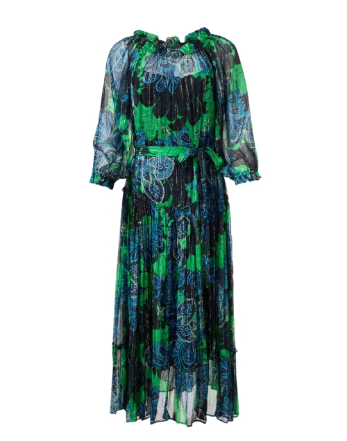 Product image - Megan Park - Kailua Green and Blue Print Chiffon Dress