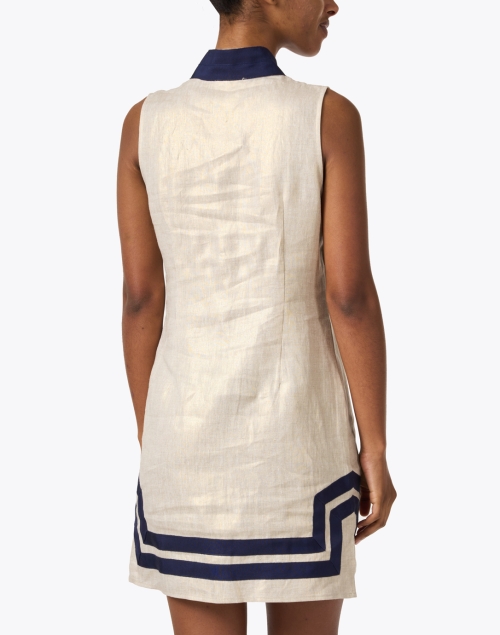 Back image - Sail to Sable - Gold Linen Tunic Dress