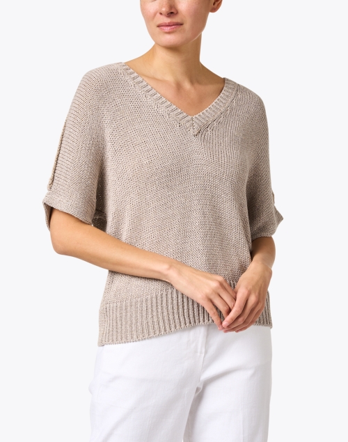 Front image - Brochu Walker - Gaia Taupe Knit Top