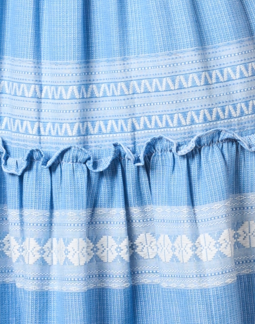 Fabric image - Sail to Sable - Blue and White Linen Jacquard Dress