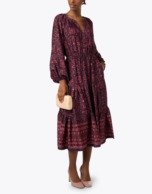 Andrea Pink and Purple Printed Dress