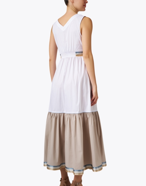 Back image - Purotatto - White and Beige Cotton Dress