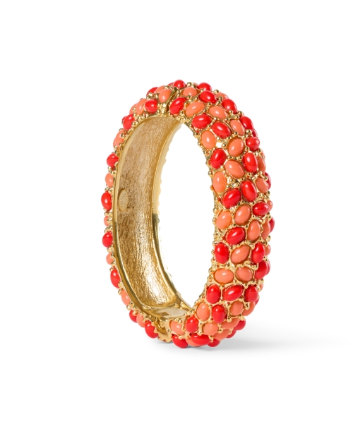 Front image - Kenneth Jay Lane - Red and Coral Cabochon Bracelet