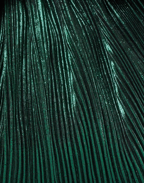 Fabric image - Loeffler Randall - Rayne Emerald Green Pleated Lame Bow Clutch