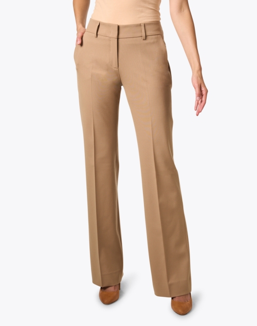 Front image - Piazza Sempione - Camel Stretch Wool Straight Leg Pant 