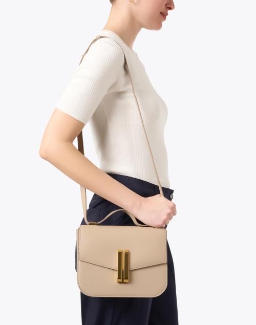 Vancouver Taupe Leather Crossbody Bag