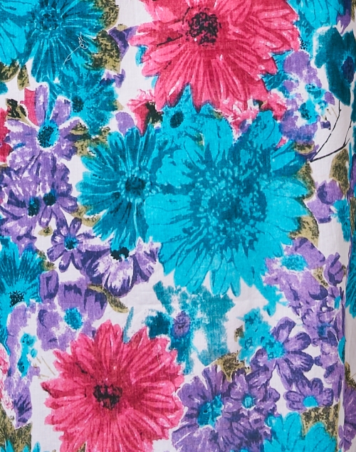 Fabric image - Loretta Caponi - Elena Blue Floral Print Dress