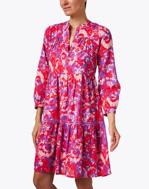 Front image - Ro's Garden - Tyler Fuchsia and Red Print Dress
