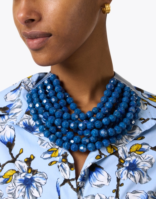 Bella Dark Blue Multistrand Necklace