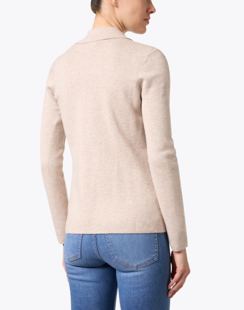 Back image - Kinross - Beige Cotton Cashmere Knit Blazer
