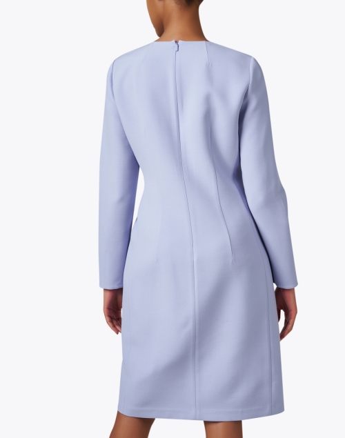 Back image - Lafayette 148 New York - Blue Wool Silk Sheath Dress