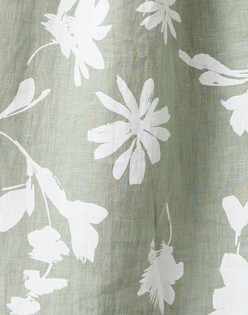 Fabric image - Rosso35 - Sage Green Print Linen Shirt