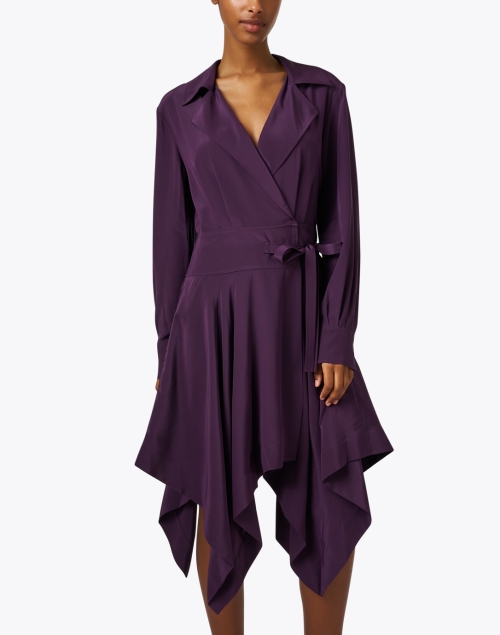 Front image - Jason Wu - Purple Silk Shirt Dress