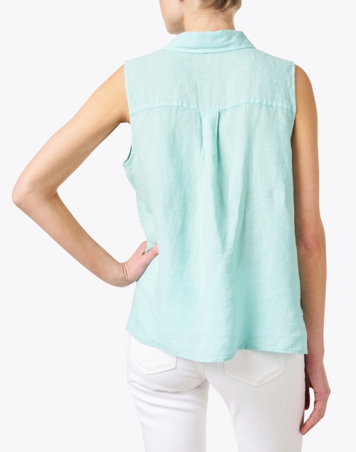 Back image - Eileen Fisher - Aqua Linen Blouse
