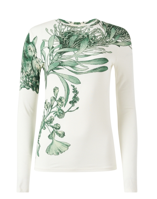 Product image - Jason Wu Collection - Cream and Green Floral Print Top