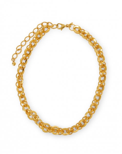 Kenneth Jay Lane - Gold Circular Rounded Chain Link Necklace