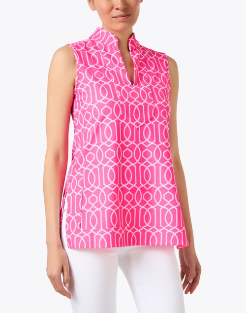 Front image - Jude Connally - Keira Pink Print Top 