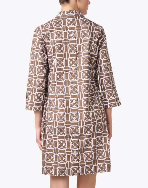 Back image - Hinson Wu - Aileen Brown and White Print Cotton Dress