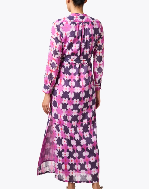 Back image - Banjanan - Crystal Pink and Purple Print Dress