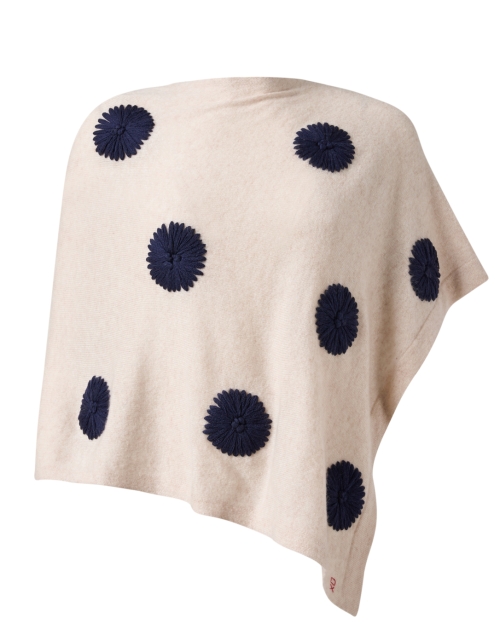 Product image - Frances Valentine - Camel and Navy Embroidered Poncho