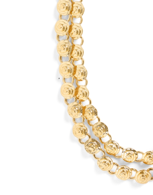 Front image - Kenneth Jay Lane - Gold Swirl Two Strand Necklace