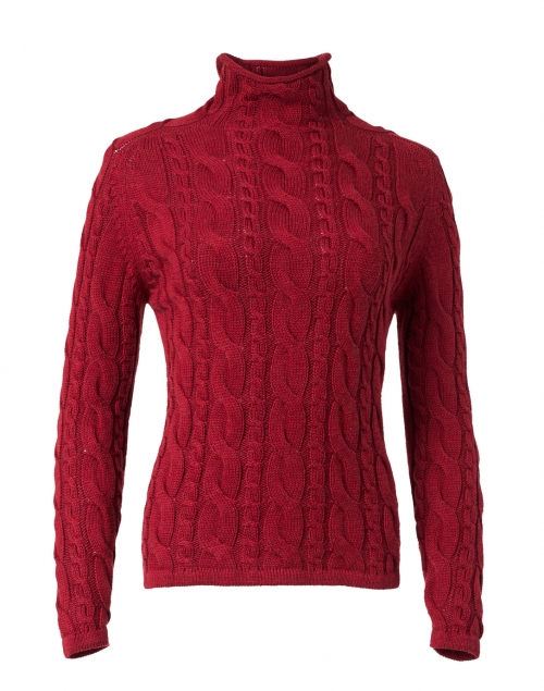Blue - Russet Red Cotton Cable Sweater