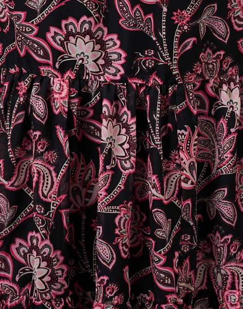 Fabric image - Jude Connally - Jordana Black and Pink Print Cotton Dress