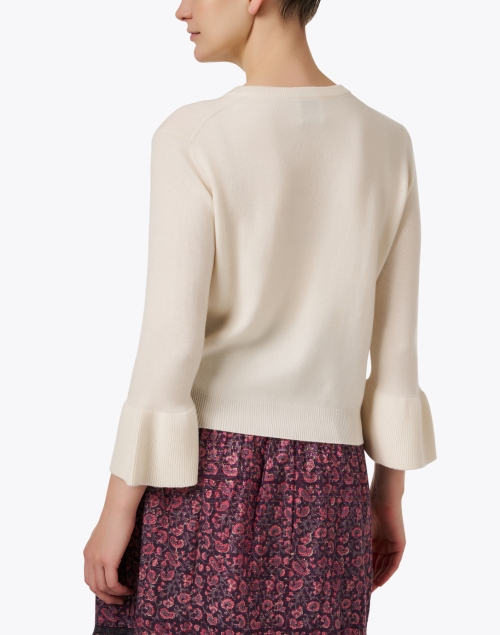Back image - Allude - Cream Wool Cashmere Sweater 