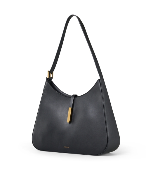 Front image - DeMellier - Large Tokyo Black Leather Shoulder Bag