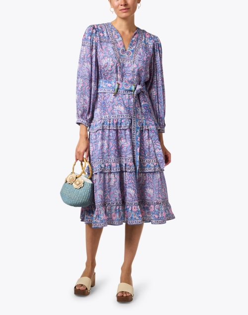 Look image - Bell - Isla Purple Floral Cotton Silk Dress