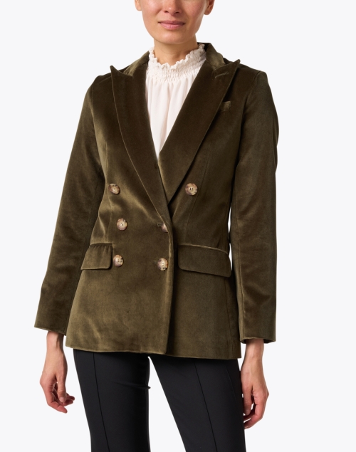 Front image - Ines de la Fressange - Ezio Dark Green Velvet Jacket