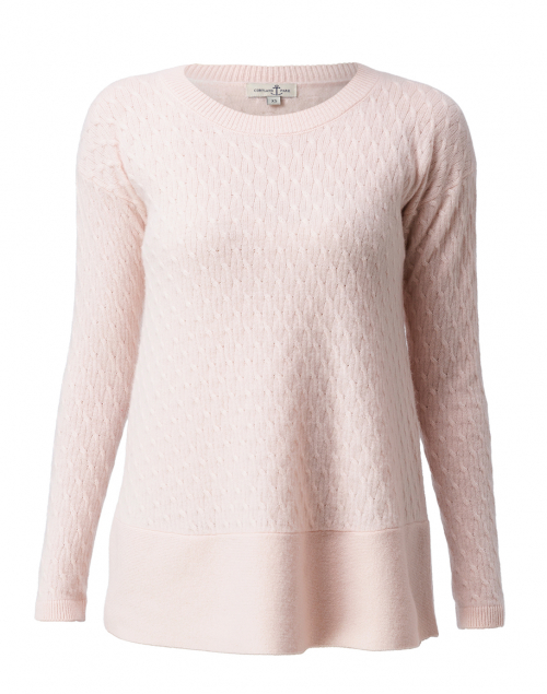 Product image - Cortland Park - St. Tropez Pale Pink Cable Knit Cashmere Sweater
