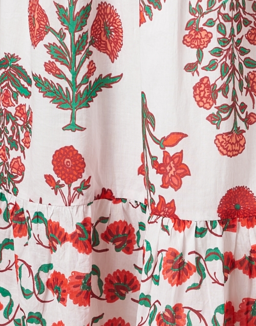 Fabric image - Ro's Garden - Romy White and Red Floral Shirt Dress