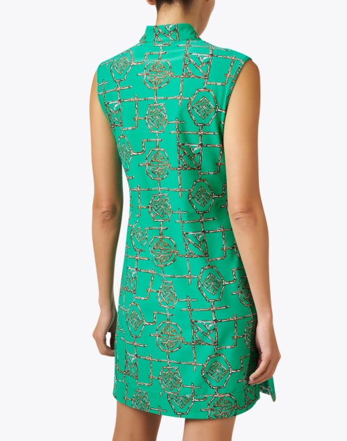 Back image - Jude Connally - Kristen Green Bamboo Print Dress