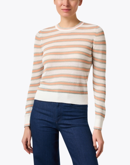 Front image - Veronica Beard - Magellen Multi Stripe Knit Top