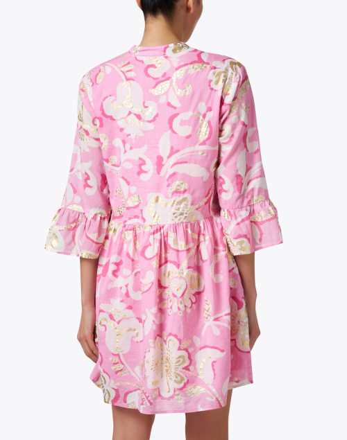 Back image - Jude Connally - Faith Pink Print Cotton Dress