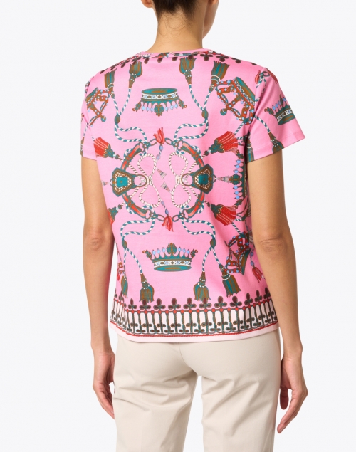 Back image - Rani Arabella - Pink Crown Print Cotton T-Shirt