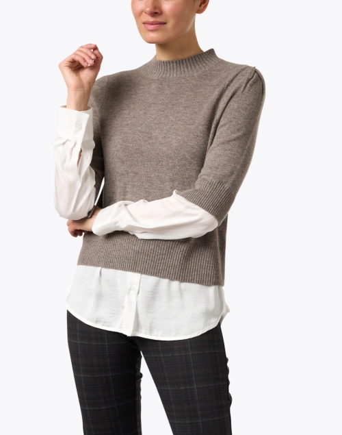 Front image - Brochu Walker - Stella Taupe Wool Cashmere Looker Sweater