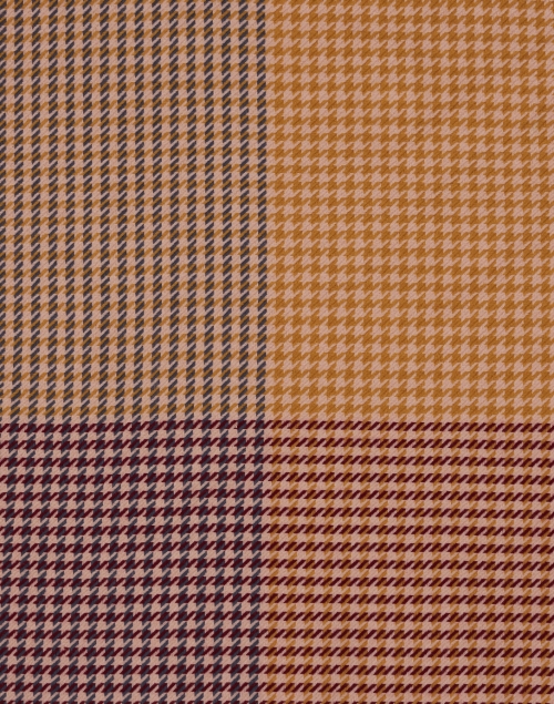 Fabric image - Jane Carr - Brown, Burgundy, and Orange Houndstooth Wool Scarf