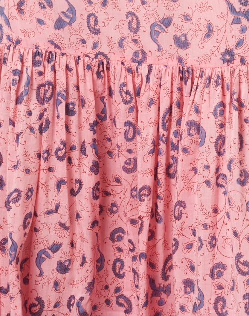 Bell - Kat Pink Printed Cotton Silk Dress